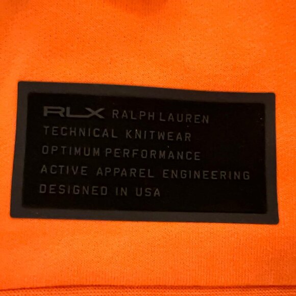 RALPH LAUREN RLX Men's Fleece Half-Zip Hoodie SIZE LARGE ORANGE - Picture 8 of 12